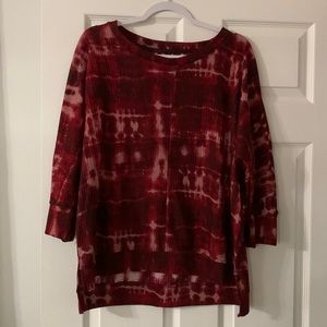 French Laundry top. 3/4 sleeve tie dye. Large